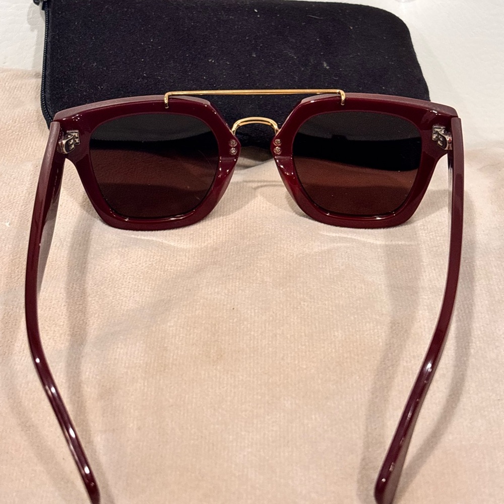 CELINE CL40024U Red & Gold Sunglasses W/ Case & Dustbag - Picture 7 of 9